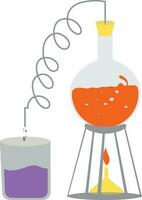 Flat illustration of laboratory flask. vector