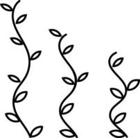 Black leaves on white background. vector