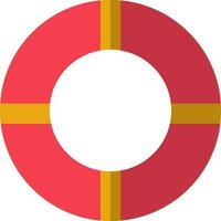 Lifebuoy illustration in red and yellow color. vector
