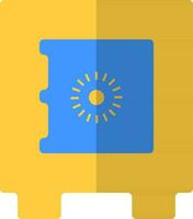 Locker icon in yellow and blue color. vector