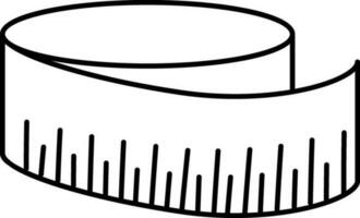 Stroke style of measure tape icon in flat style. vector