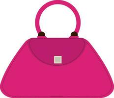 Flat illustration of pink handbag or purse. vector