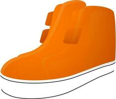 Shoe in orange and white color. vector