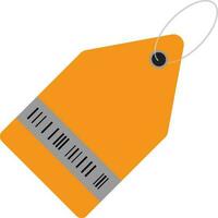 Flat style price tag or label in orange color. vector