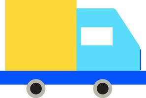 Colorful delivery truck icon in flat style. vector