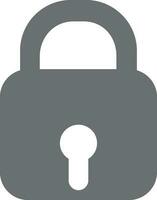 Grey illustration of lock icon. vector