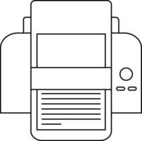 Isolated black line art printer. vector