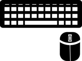 Keyboard with mouse in black and white color. vector
