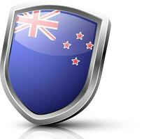 Australia flag decorated with star on glossy shield. vector