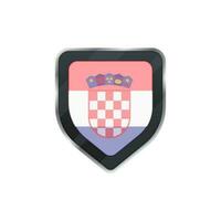 The national flag of Croatia on shield. vector