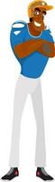 Cartoon character of male sports player. vector
