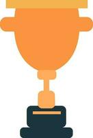 Orange and blue trophy cup in flat style. vector