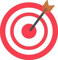 Red target arrow with bullseye icon. vector