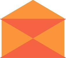 Open envelope icon in orange and pink color. vector