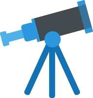 Blue and grey telescope on white background. vector