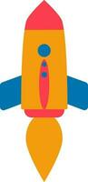 Illustration of rocket in flat style. vector