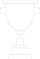 Line art illustration of a trophy cup. vector