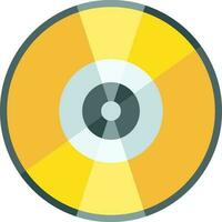 Isolated glossy yellow disc. vector