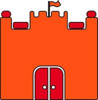 Fort in red and orange color. vector