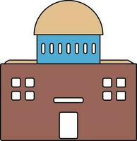 Building in brown and blue color. vector