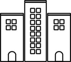 Flat style illustration of building. vector