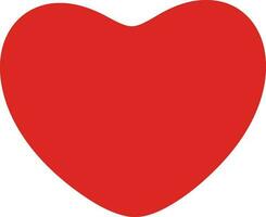 Flat style heart in red color. vector
