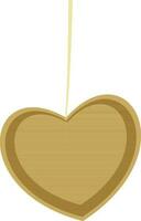 Flat illustration of hanging brown heart. vector