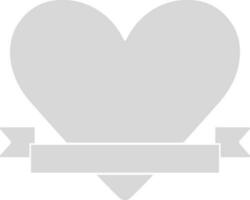 Flat style heart with ribbon banner. vector