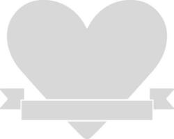 Flat style heart with ribbon banner. vector