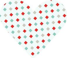 Colorful square pattern decorated heart. vector