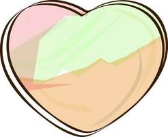 Abstract colorful heart icon in flat style. vector