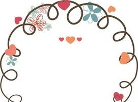 Flowers and hearts decorated design. vector