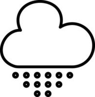 Flat style raining cloud icon. vector