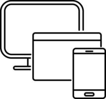 Responsive design symbol with devices. vector
