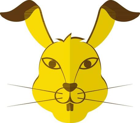 Rabbit head icon for chinese zodiac in half shadow.
