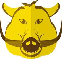 Pig face icon in chinese zodiac sign in half shadow. vector