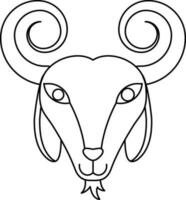 Animal face icon of chinese zodiac sign in stroke. vector