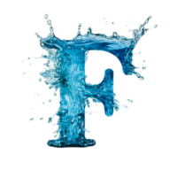 Blue liquid water letter f Generative Ai png