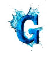 Blue Waterdrops letter Generative Ai png