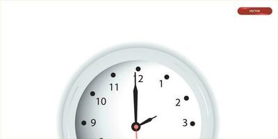 vector pared reloj con hora y segundo, minuto manos en blanco antecedentes