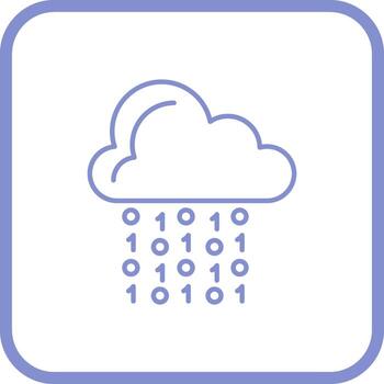 icono de vector de codificación de nube