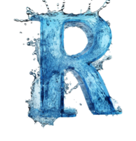 One letter of water alphabet Generative Ai png