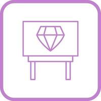 icono de vector de exhibición de diamantes