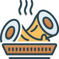 color icon for lunchmeat vector