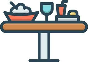 color icon for lunch vector