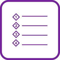 Unique Numbered list Vector Icon