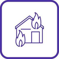 Unique Fire Consuming House Vector Icon