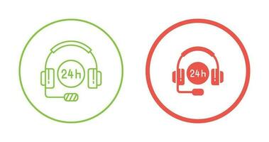 24 Hours Support Vector Icon