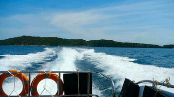 Rear view from speedboat departure from Similan Islands video