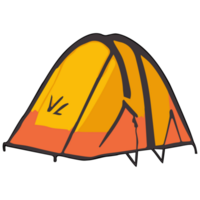 Camping tent clipart flat design on transparent background, camping isolated clipping path element png